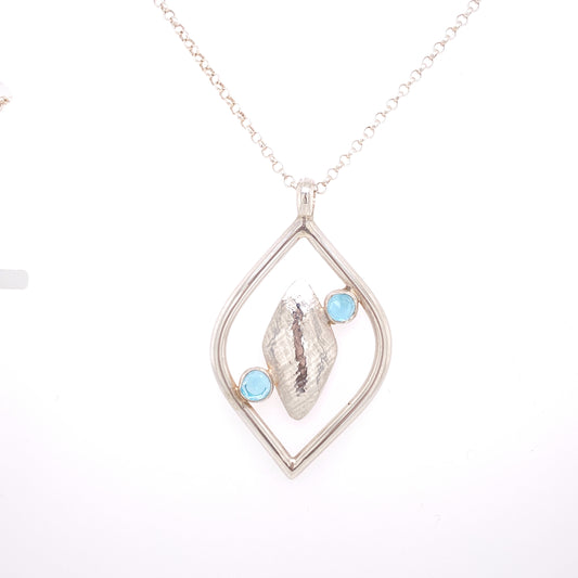 Large Swiss Blue Topaz Peaceful Pendant